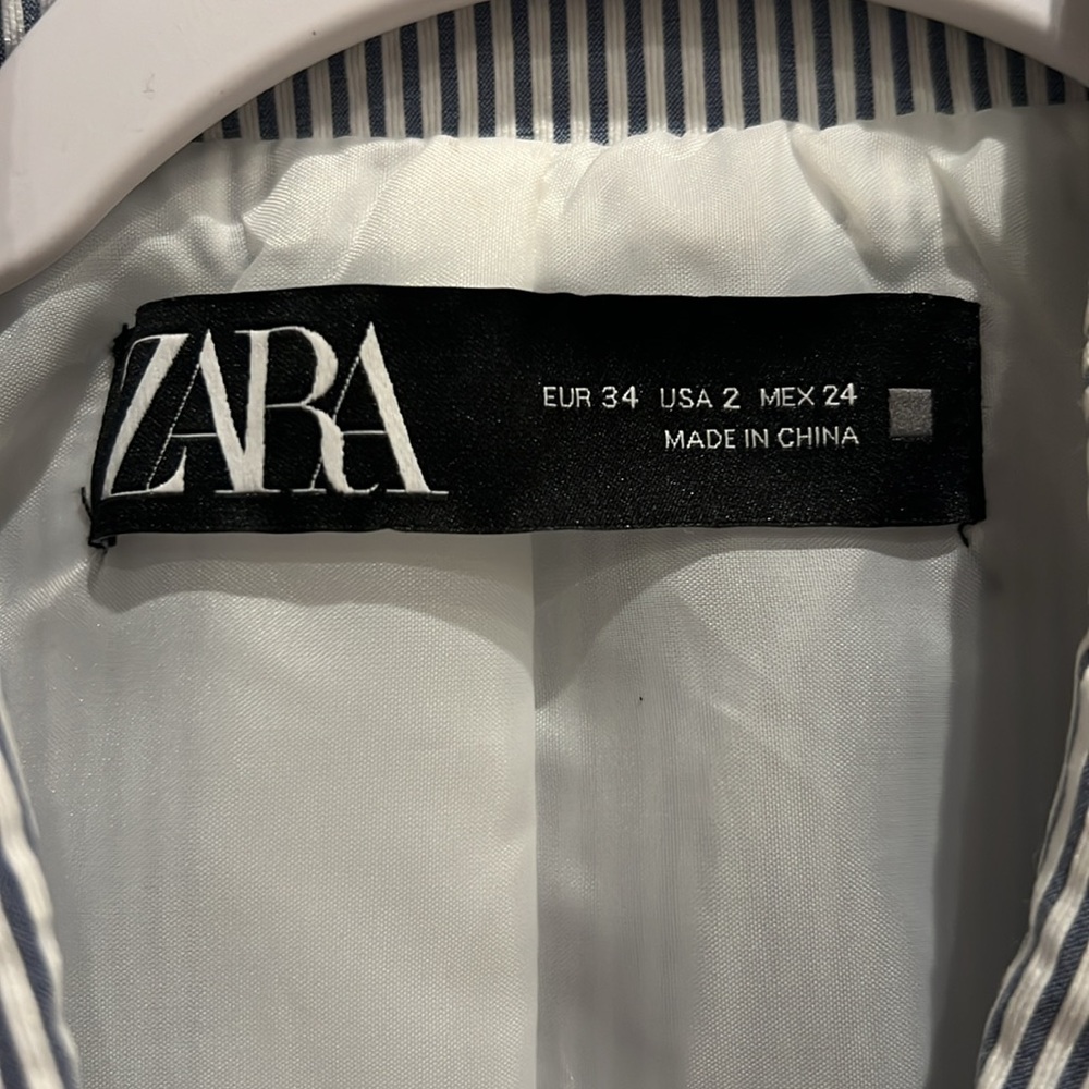 ZARA Striped Blazer NWOT - Picture 2 of 8